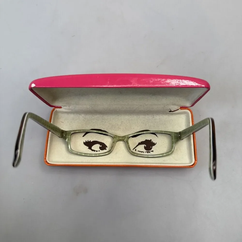 Kate Spade Ladies Green Brown Eyeglass Frames 130mm Case Prescription Frames EUC